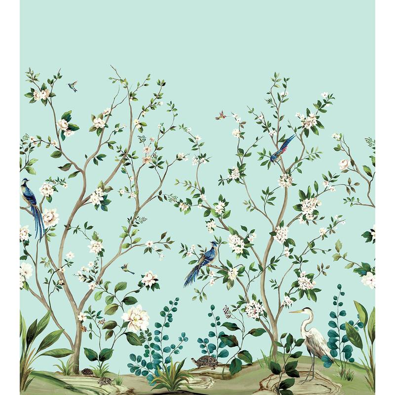 Heron Botanical Mural