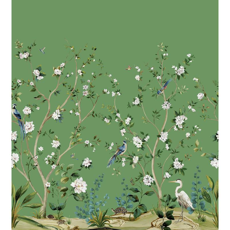 Heron Botanical Mural