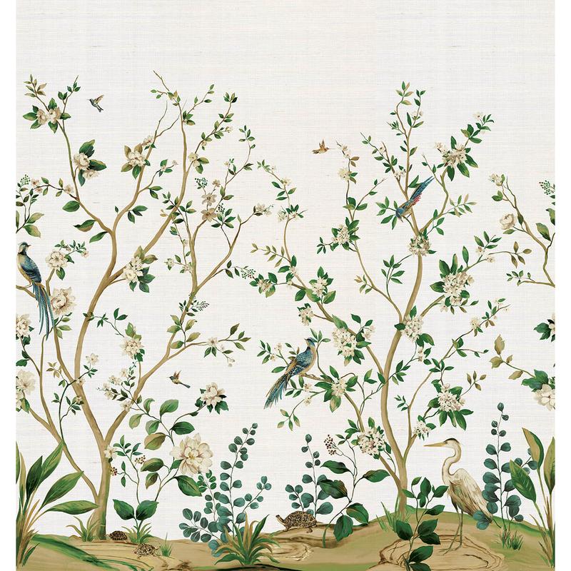 Heron Botanical Mural